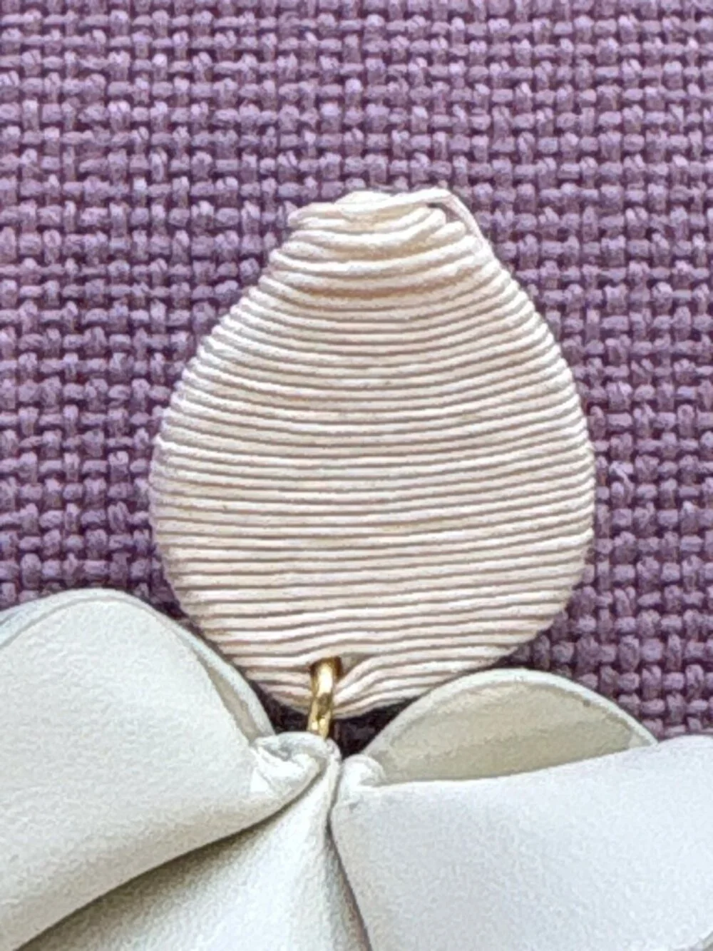 Tuckernuck Jewelry Silk and Leather Orchid Earring in Cream New Womens